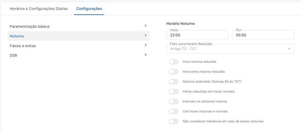 Gestão de Adicional noturno