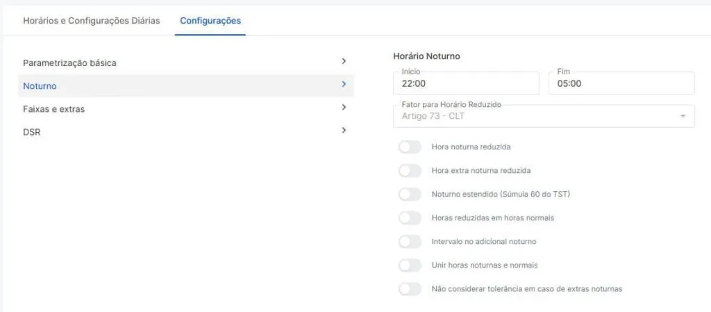 Gestão de Adicional noturno