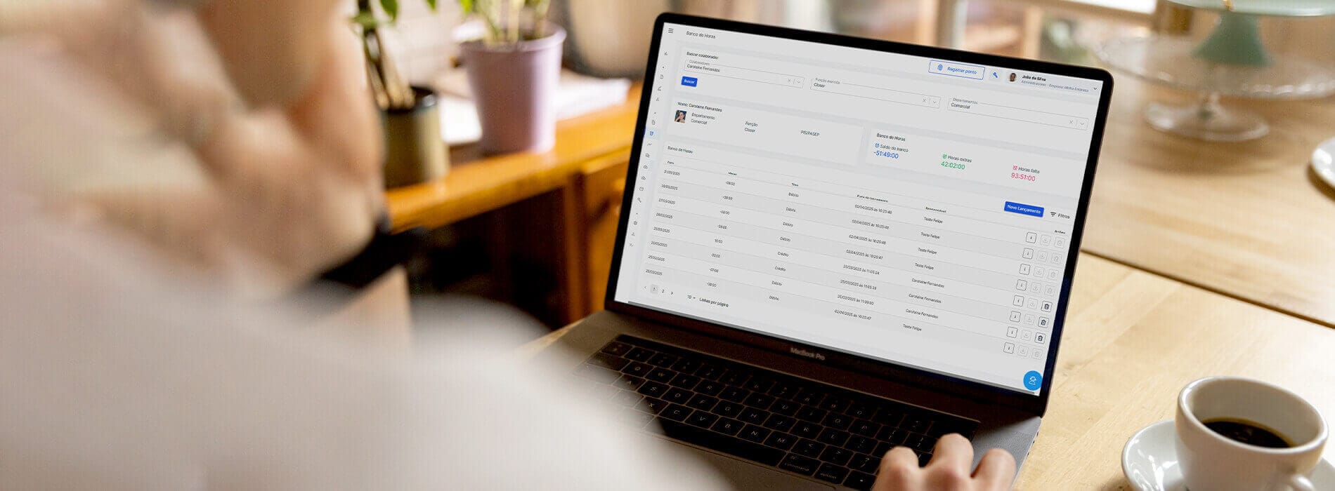 Banco de horas com interface aprimorada
