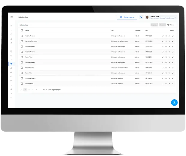 Central de solicitações