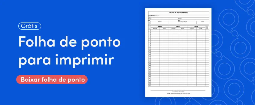Folha de ponto para imprimir Folha de ponto para imprimir