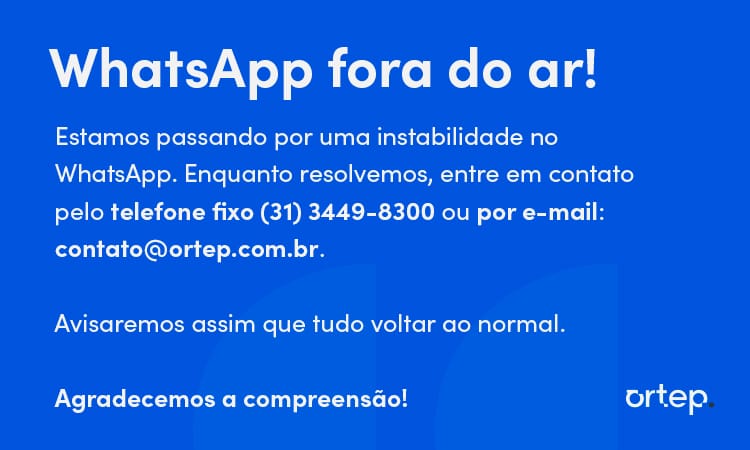 Aviso de instabilidade no WhatsApp